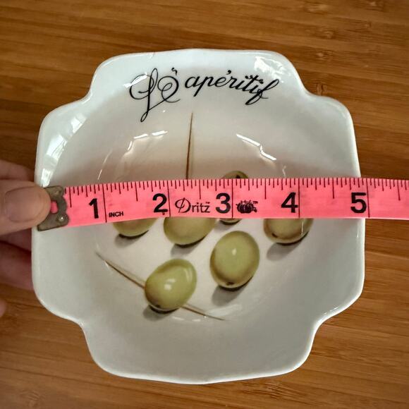 Decors de Paris Apertif Small 5" Square Porcelain Bowl Cut Corners - Picture 4 of 4